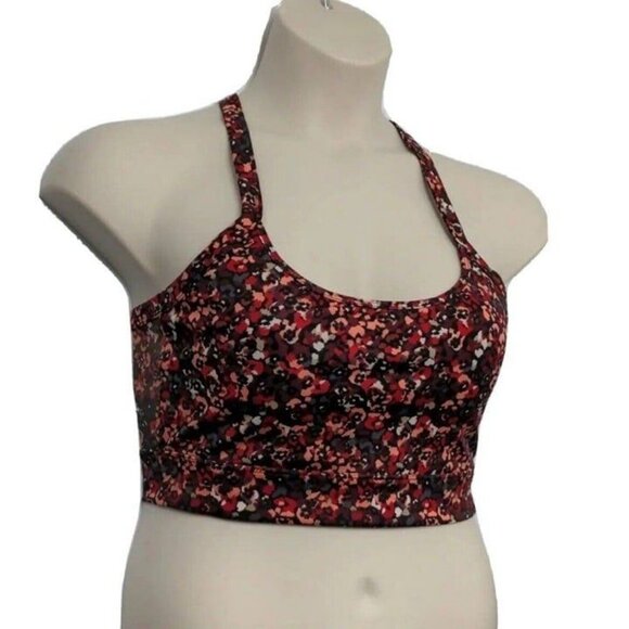 Laundry by Shelli Segal Speckled Floral Sports Bra Multi Color Low Impact Size L - Picture 5 of 8
